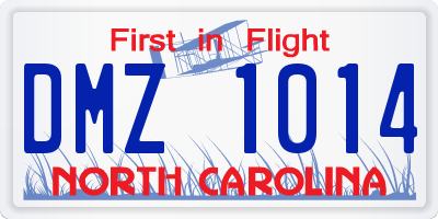 NC license plate DMZ1014
