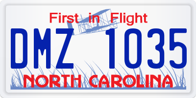 NC license plate DMZ1035