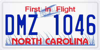 NC license plate DMZ1046