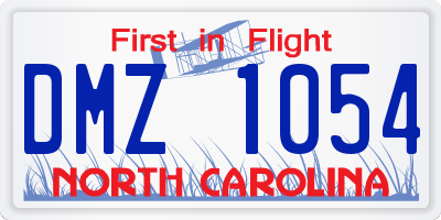 NC license plate DMZ1054