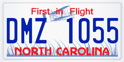 NC license plate DMZ1055