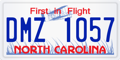 NC license plate DMZ1057