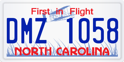 NC license plate DMZ1058