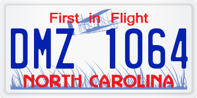 NC license plate DMZ1064