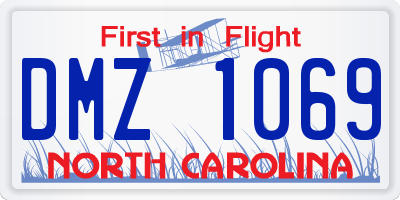 NC license plate DMZ1069