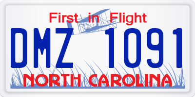 NC license plate DMZ1091