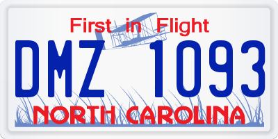 NC license plate DMZ1093