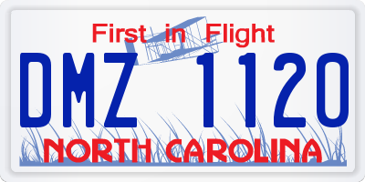 NC license plate DMZ1120