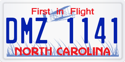 NC license plate DMZ1141