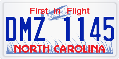 NC license plate DMZ1145