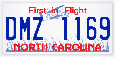 NC license plate DMZ1169