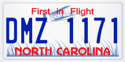 NC license plate DMZ1171