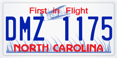 NC license plate DMZ1175
