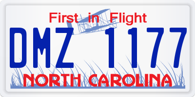 NC license plate DMZ1177