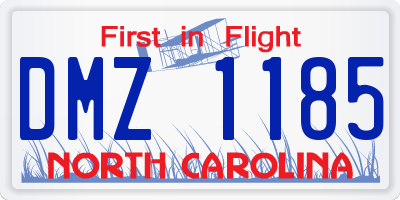 NC license plate DMZ1185