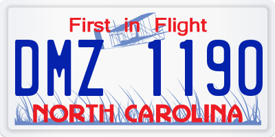 NC license plate DMZ1190