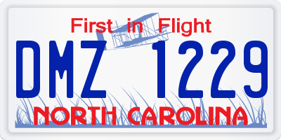 NC license plate DMZ1229
