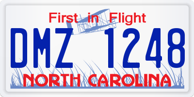 NC license plate DMZ1248