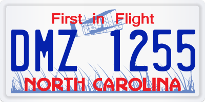 NC license plate DMZ1255