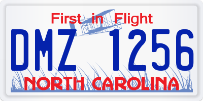 NC license plate DMZ1256