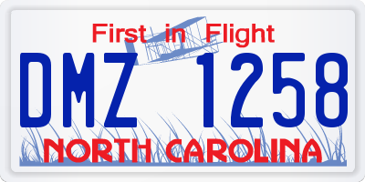 NC license plate DMZ1258