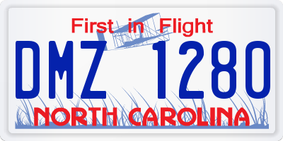 NC license plate DMZ1280