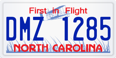 NC license plate DMZ1285