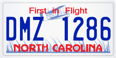 NC license plate DMZ1286