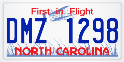 NC license plate DMZ1298