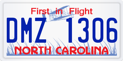 NC license plate DMZ1306