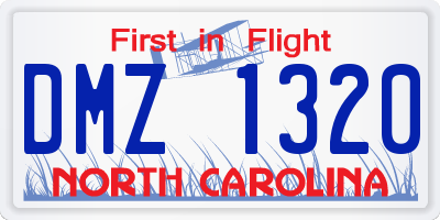 NC license plate DMZ1320