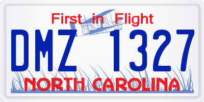 NC license plate DMZ1327