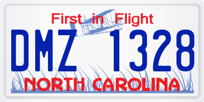 NC license plate DMZ1328