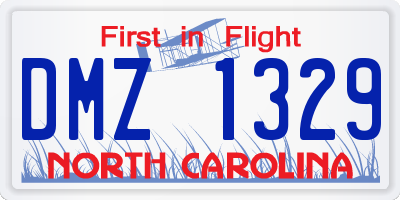 NC license plate DMZ1329