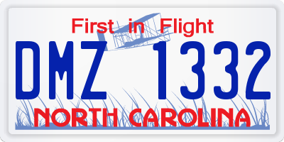 NC license plate DMZ1332