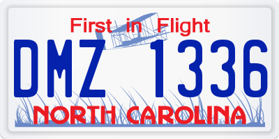 NC license plate DMZ1336