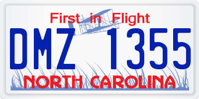 NC license plate DMZ1355