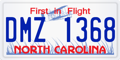 NC license plate DMZ1368
