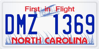NC license plate DMZ1369