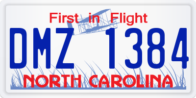 NC license plate DMZ1384