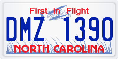 NC license plate DMZ1390