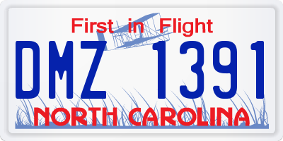 NC license plate DMZ1391