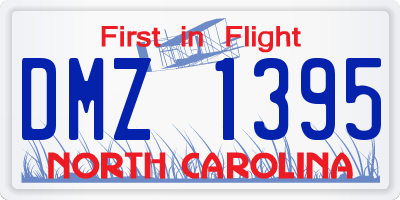 NC license plate DMZ1395