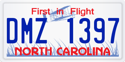 NC license plate DMZ1397