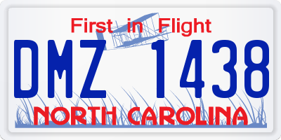 NC license plate DMZ1438
