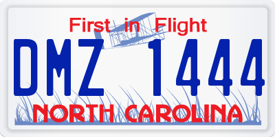 NC license plate DMZ1444