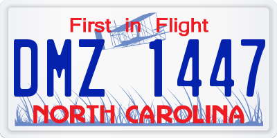 NC license plate DMZ1447