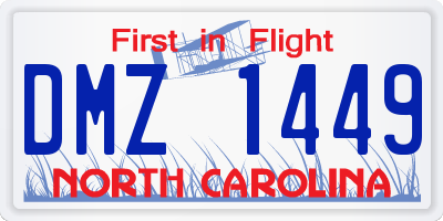 NC license plate DMZ1449
