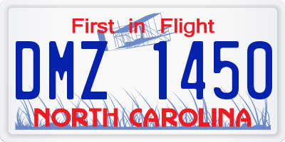 NC license plate DMZ1450