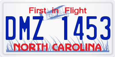NC license plate DMZ1453